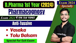 DPharma 1st Year Pharmacognosy  AntiTussive Drugs Vasaka amp Tolu Balsam  Pharmacognosy Chapter5 [upl. by Ravert]