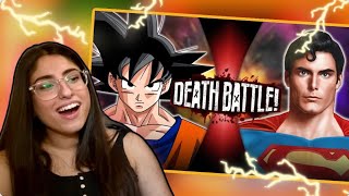 GOKU VS SUPERMAN DEATHBATTLE REACTION [upl. by Enair]