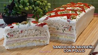 SANDUCHÓN NAVIDEÑO CON POLLO El Más Sabroso y Fácil de Todos [upl. by Yerdna]