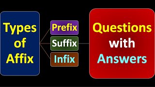 Types of Affix Prefix Suffix and InfixQuestions with Answers [upl. by Aicac575]