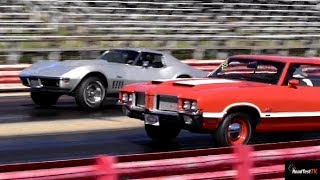 Rare L88 427 Corvette vs Olds 442 W30  14 Mile Drag Race  Old School  Road Test TV ® [upl. by Lurlene837]