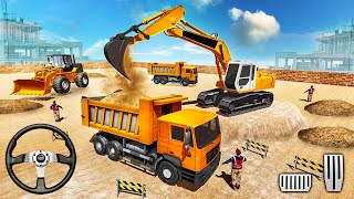 Heavy Excavator Filling Dump Truck With Soil  Road Construction Simulator  Android Gameplay [upl. by Robinia]