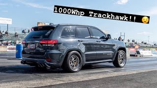 1000WHP Trackhawk 9sec 14 Mile Attempt Insane Launch [upl. by Venable]