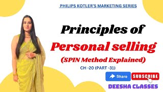 CH 20  PART 31  PRINCIPLES OF PERSONAL SELLING  SPIN METHOD  IBPS SO UGC NET HTET COMMERCE [upl. by Alick259]