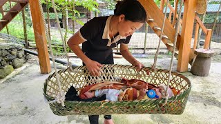 How to weave a bamboo hammock for children  Live with nature l Lý Thị An [upl. by Lac]