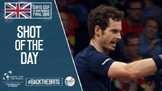 Davis Cup Final day 2 shot of the day  Andy Murray [upl. by Landrum]