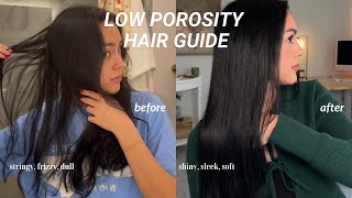 the ONLY guide youll need for low porosity hair  products blowout wavy hair routine [upl. by Weiman961]