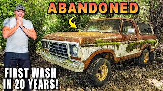 Cleaning an ABANDONED Ford Bronco Full of Moss and Spider Nests [upl. by Bakerman]