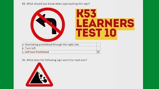 Test 10  K53 Learners Test Question amp Answer HOW TO PASS YOUR k53 Learners on FIRST ATTEMPT 2024 [upl. by Lanti]