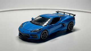 Mini GT C8 Corvette Stingray Rapid Blue – Review [upl. by Orpheus920]