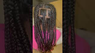 Big box braids knotlessbraids hairstyles video braids [upl. by Adnamra]