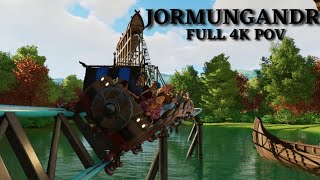 JORMUNGANDR  Planet Coaster 2  Intamin Launched Multiverse Coaster Lights on  off 4K POV [upl. by Poulter616]