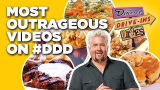 Top 10 MostOutrageous Foods on DDD with Guy Fieri  Diners DriveIns and Dives  Food Network [upl. by Akimrej]