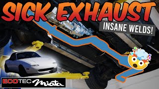 HANDCRAFTED EXHAUST SYSTEM for the DIY Ecotec Miata IT DRIVES [upl. by Dunseath]