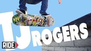 TJ Rogers Skateboarding in Slow Motion  Halfcab Heelflip Noseslide Bigspin Out [upl. by Lemra]