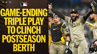 The PADRES turn a TRIPLE PLAY to CLINCH A POSTSEASON BERTH 🤯🤯🤯 Full inning [upl. by Siramay]