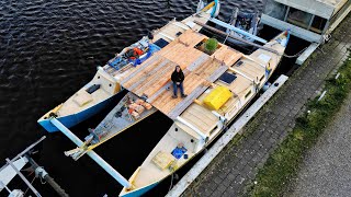 I Finished Decking My OceanGoing Catamaran [upl. by Nahamas]