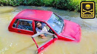 Car Stunt Gone Wrong  കാർ വെള്ളത്തിൽ പോയപ്പോൾ  കണ്ടാൽ നിങ്ങൾ ഞെട്ടും അപകടം വരുന്ന വഴി  M4 Tech [upl. by Soigroeg762]