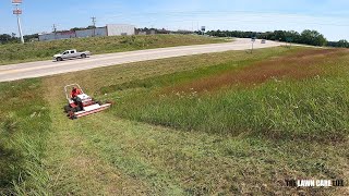 Mowing Tall Grass on a Steep Hill with the VENTRAC 95quot Wide Area Mower Deck [upl. by Tehc]