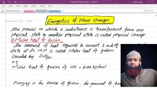 Energetics of phase changes Liquids Lecture 10 urduhindi [upl. by Ysdnil294]