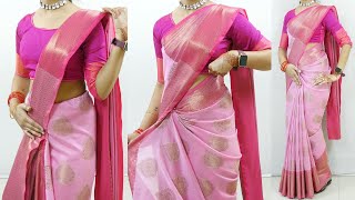 Banarasi silk saree draping tutorial step by step  Sari draping in easy steps  Sari draping guide [upl. by Jeritah131]