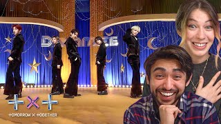 TXT Perform BTS Dynamite FIRST TIME REACTION [upl. by Etireugram124]