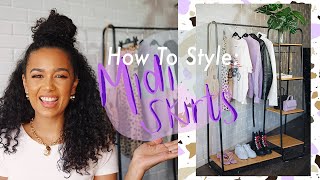 How To Style MIDI SKIRTS 💜 [upl. by Lengel]