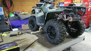 Winch install on Can Am Outlander 450 Part 1 [upl. by Arahc]