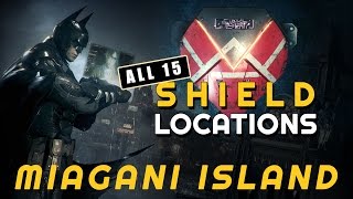 Batman Arkham Knight  All MIAGANI ISLAND Shield Locations  Destructible objects [upl. by Lerred]