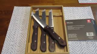 Zwilling 45inch Steakhouse Steak Knife Set with Storage Case First Impressions [upl. by Owades676]