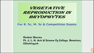 Vegetative Reproduction In Bryophytes  Eng and Hindi [upl. by Amaerd594]