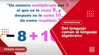 19 Del lenguaje común al lenguaje algebraico [upl. by Laaspere]