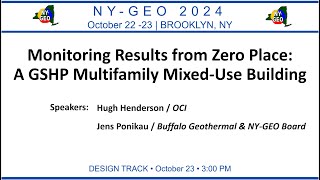 Monitoring Results from Zero Place  A GSHP Multifamily MixedUse Building [upl. by Melodie83]