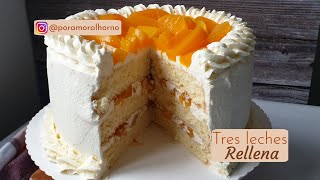 Torta tres leches rellena  receta completa paso a paso [upl. by Annoiek73]