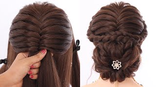 elegance juda hairstyle for bridal  messy bun hairstyle  hairstyle for ladies  easy hairstyle [upl. by Maram]