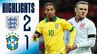 England 21 Brazil  Hart Penalty Heroics v Ronaldinho Rooney amp Lampard On Target  Highlights [upl. by Hgielar]