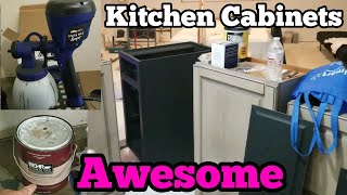 Kitchen Cabinets Refacing Behr Paint Spray Painting  Finish Max Super HomeRight [upl. by Gearhart385]