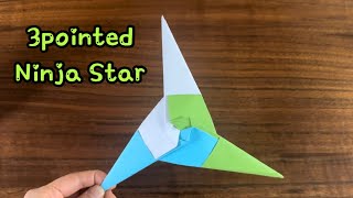 How To Make a Paper Three Pointed Ninja Star Shuriken Origami 5 [upl. by Nivrad]