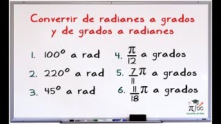 Conversiones de radianes a grados y de grados a radianes  Simplificación manual y con calculadora [upl. by Parthen]