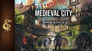 Medieval City  Realistic Ambience  1 Hour dnd [upl. by Peppard]