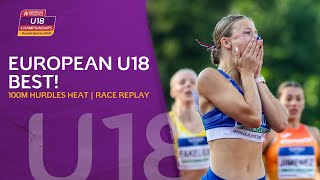 European U18 best 🔥 1286 for Frlickova in the 100m hurdles heats 🤯 Banska Bystrica 2024 [upl. by Miran]