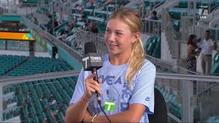 Amanda Anisimova  2019 Miami First Round Tennis Channel Desk Interview [upl. by Einallem788]