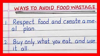 Ways to avoid Food Wastage  waste  5 ways to avoid food wastage  in English [upl. by Wilinski]