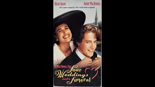 Opening and Closing to Four Weddings and a Funeral VHS 1994 [upl. by Puna]