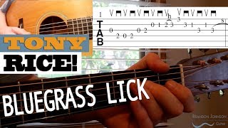 LICK 6  Tony Rice  Bluegrass Guitar Lesson with TAB [upl. by Ydnat]