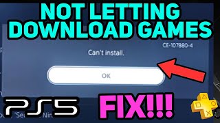 PS5 NOT LETTING ME DOWNLOAD GAMES NEW FIX [upl. by Wallraff]