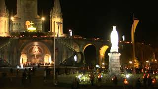 Procession Mariale aux flambeaux at the Sanctuaire de Lourdes  8 October 2024 [upl. by Ivey]