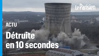 L’impressionnant dynamitage de la plus haute tour de la centrale à charbon de SaintAvold [upl. by Kennet]