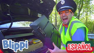 Carros de Policía para Niños con Blippi  Explora con Blippi  Blippi Español  Moonbug Kids [upl. by Farrow]