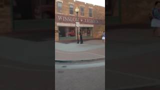 Winslow Arizona statues of Jackson Browne and Glen Frey [upl. by Tumer]